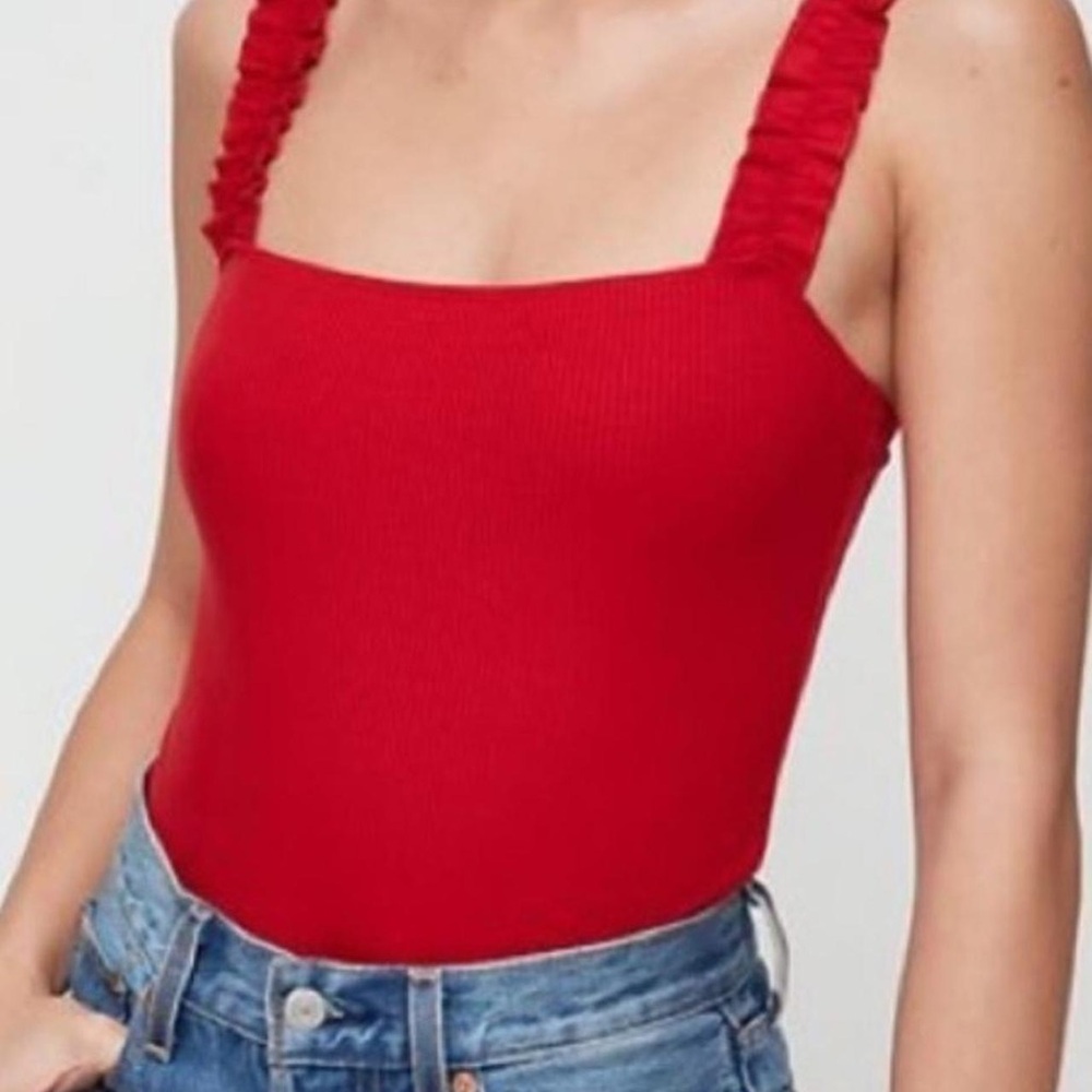 Aritzia Sunday best firecracker bodysuit red